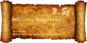 Móricz Szibilla névjegykártya